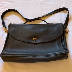 Laura USA Black Leather Brief Case - Like Coach